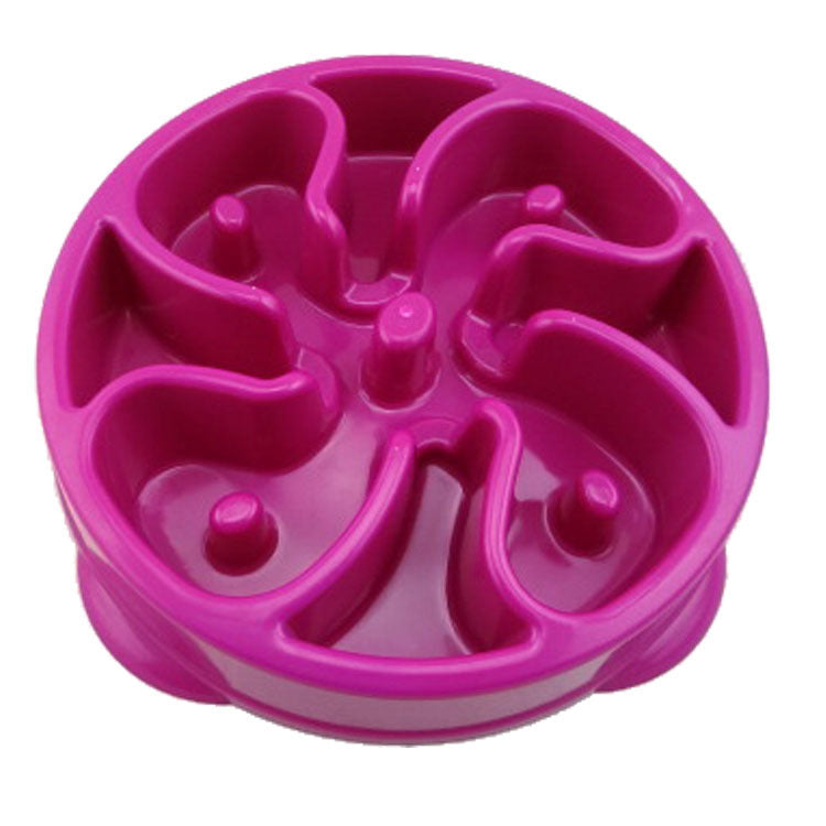 Rose red PacePaw slow feeder pet bowl for cats and small pets — small size front view on white background