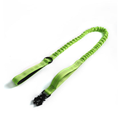 Adjustable tactical pet harness showing dual D-ring attachment points