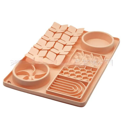 Aromatherapy cream powder LickLux Pro slow feeder mat – warm beige tone