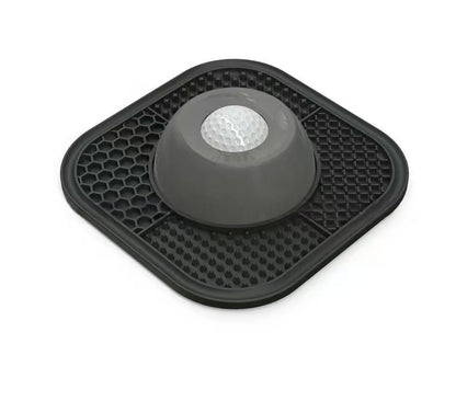 Black SlowBowl pet slow feeder bowl for dogs and cats — front view on white background showing maze interior

