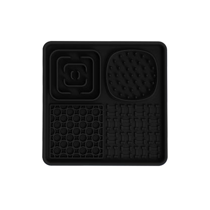 Black square PawPace slow feeder mat – 20×20cm for small to medium dogs