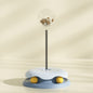 Blue SpringSnack 2-in-1 spring toy for cats — front view showing treat container on spring stem

