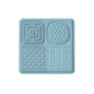 Blue square PawPace slow feeder mat with peanut butter or wet food for dogs