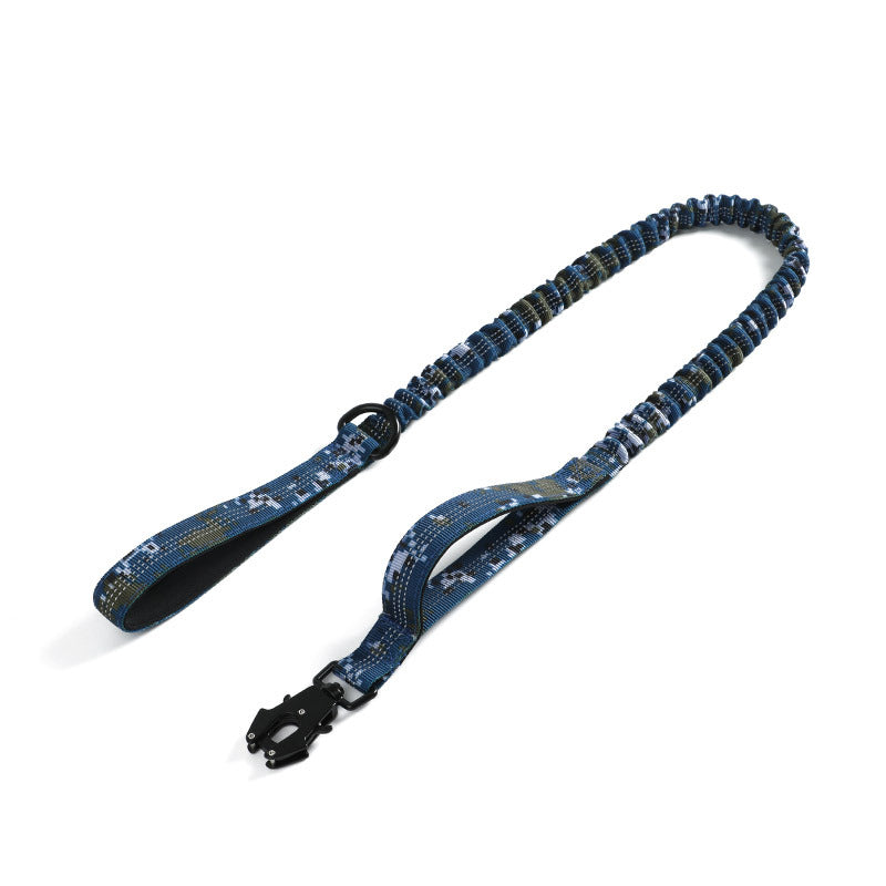 Blue tactical hand leash set for dogs, cats, and rabbits – 115–140cm nylon