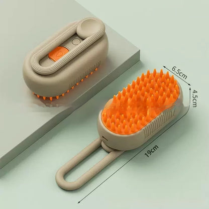 Brown GroomPro spray comb pet grooming brush for detangling medium to long fur on cats and dogs

