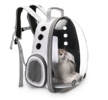 Cat inside space capsule pet bubble backpack – breathable mesh ventilation