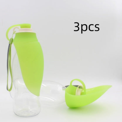 Close-up of FlipSip leak-proof flip lid mechanism on portable pet water bottle for outdoor use