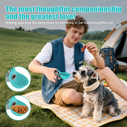 Dog water bottle showing dishwasher-safe food-grade stainless steel construction