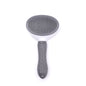Gray GroomPro self-cleaning pet grooming brush full product front view on white background

