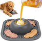 Gray SlowBowl pet slow feeder bowl for cats and dogs — side view on white background non-slip base

