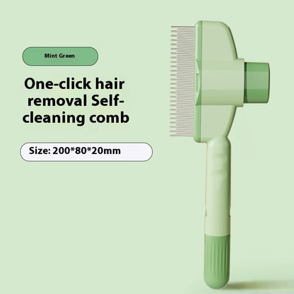 Green EasyGroom self-cleaning pet comb single unit for dogs cats and rabbits — affordable daily grooming tool

