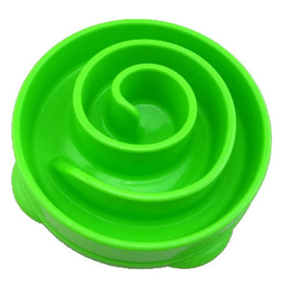 Green PacePaw slow feeder pet bowl for dogs — large size top view showing maze slow feeding surface

