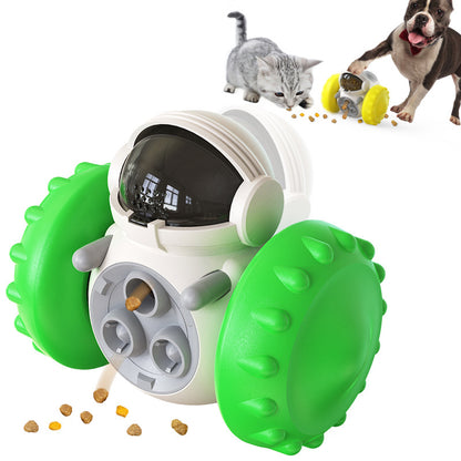 Green WobbleTreat pet tumbler treat dispensing toy for dogs — wobble toy for mental stimulation and slow feeding

