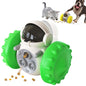 Green WobbleTreat pet tumbler treat dispensing toy for dogs — wobble toy for mental stimulation and slow feeding

