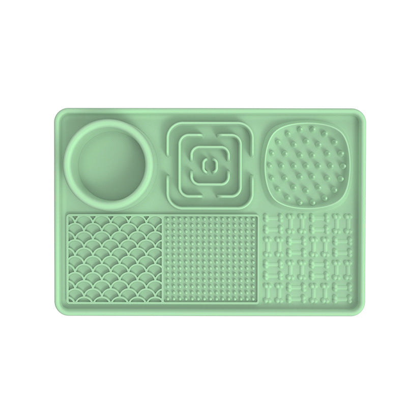 Green rectangle PawPace slow feeder mat – 30×20cm for medium to large dogs