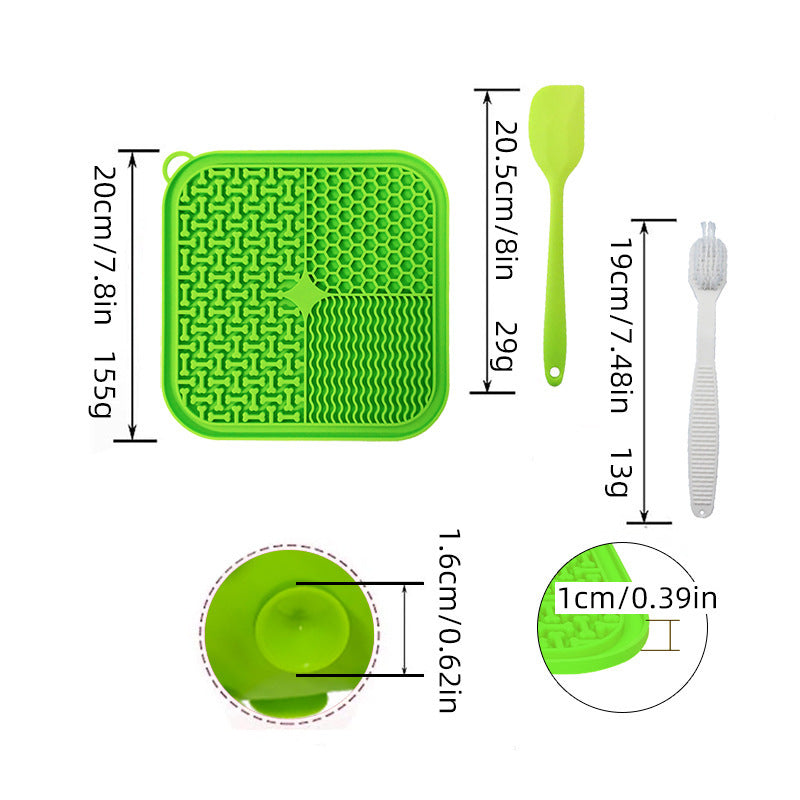 GroveBowl slow feeder with silicone scraper tool – peanut butter lick mat bundle for dogs
