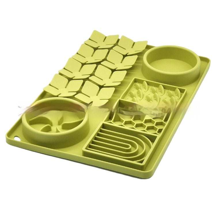 Leek green LickLux Pro slow feeder mat – fresh sage green silicone lick mat