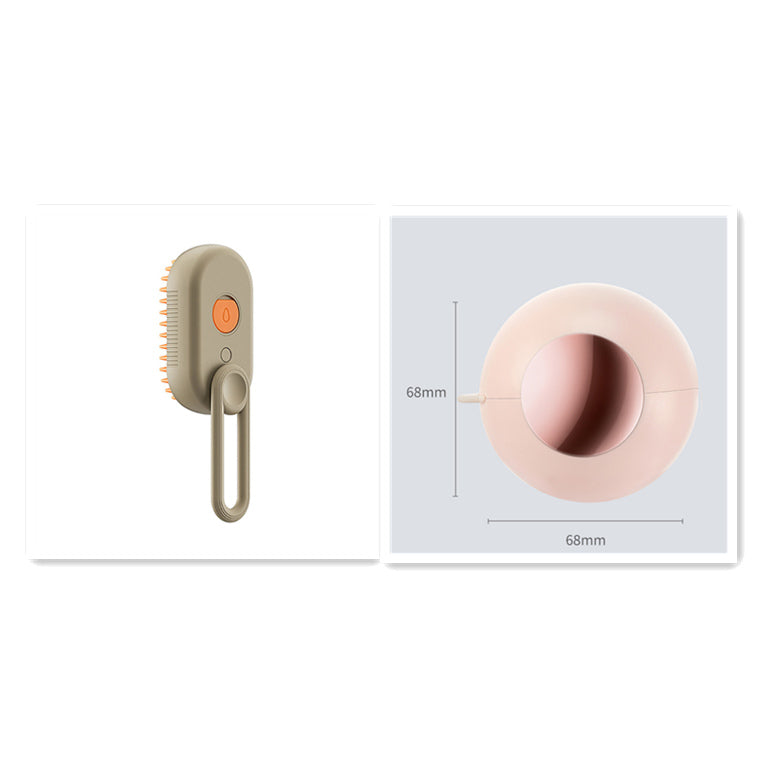 Milk brown electric steam pet grooming brush with accessories bundle