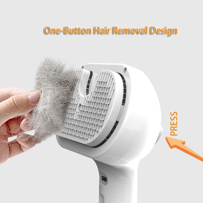Mist spray pet brush removing tangles and mats from dog coat