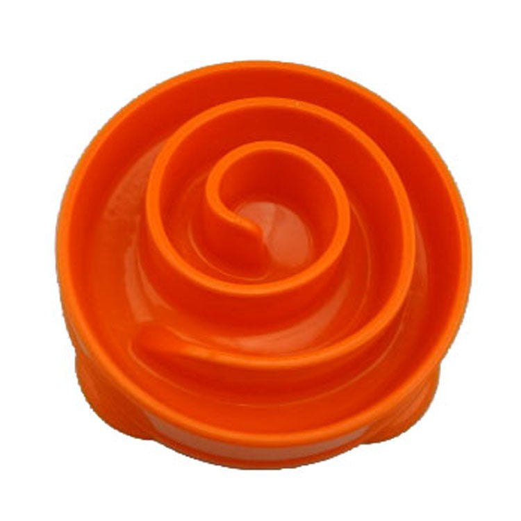 Orange PacePaw slow feeder pet bowl for dogs — large size front view food-safe plastic slow feeder

