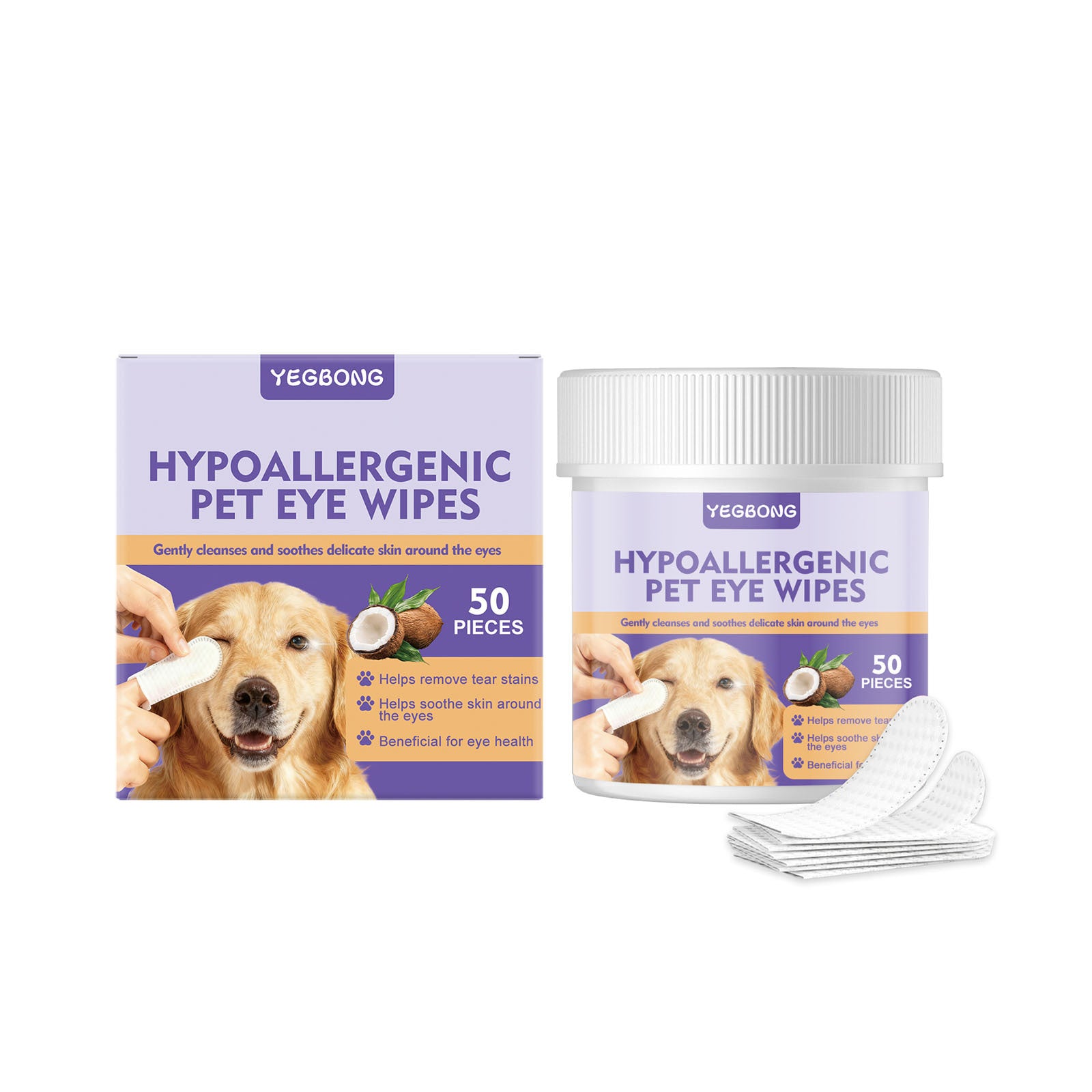 PawClear pet eye wipes resealable pack showing 50 pre-moistened wipes for dogs and cats

