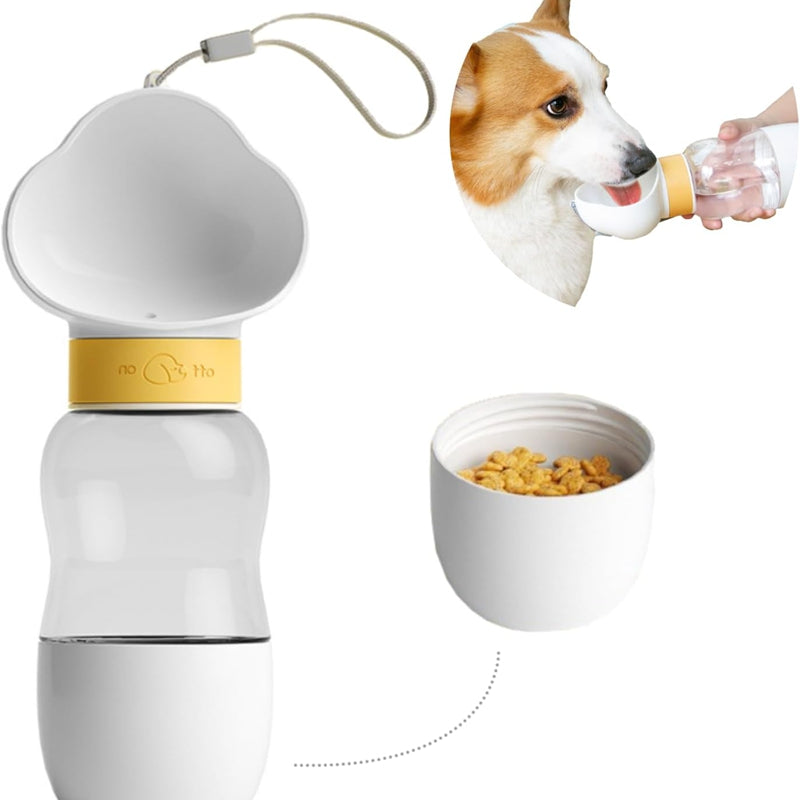 PawGo 2-in-1 portable dog water and food bottle in purple – compact travel bottle for dogs
