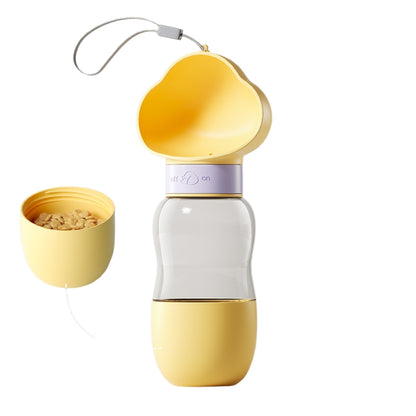 PawGo dog bottle in yellow – high-visibility outdoor pet water and food bottle
