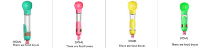 PawSip full bundle set including 300ml and 500ml pet water bottles with food box and waste bag accessories