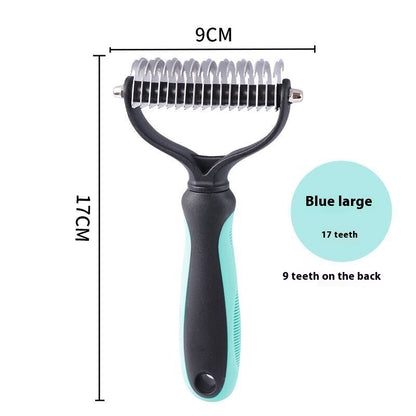 Pet dematting comb reducing shedding on dog undercoat