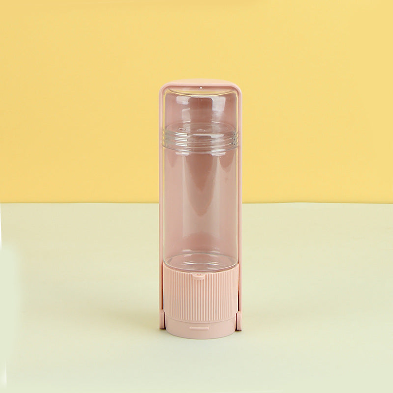 Pink SipSnack 2-in-1 portable pet water bottle and feeder for dogs cats and small animals on the go