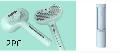 Pink self-cleaning mist spray grooming brush for pets