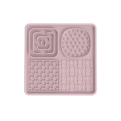 Pink square PawPace slow feeder mat – 20×20cm for small to medium dogs