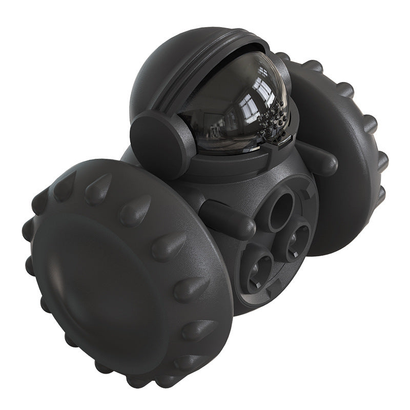Pure black WobbleTreat pet tumbler toy for dogs and cats — non-tip weighted base slow feeder enrichment toy

