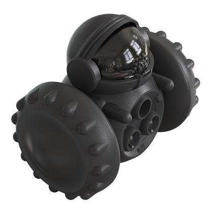 Pure black WobbleTreat pet tumbler toy for dogs and cats — non-tip weighted base slow feeder enrichment toy

