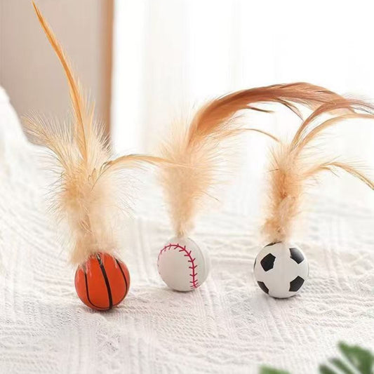 PurrPlay Bouncy Ball Set – colorful interactive cat toy balls for indoor play