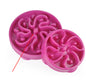 Rose red PacePaw slow feeder pet bowl for dogs and cats — large size front view on white background


