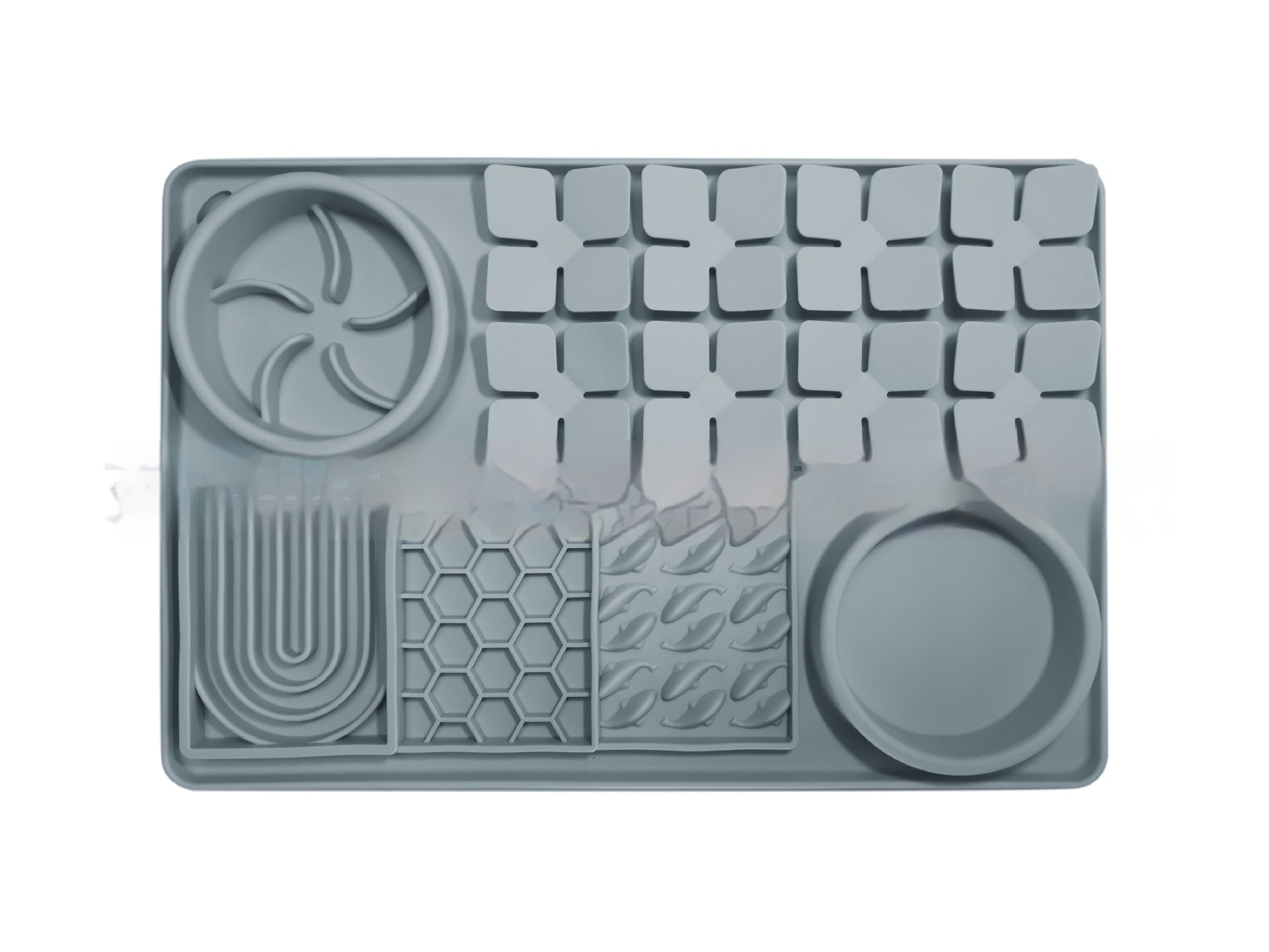 Slate blue-gray LickLux Pro slow feeder mat – 430C blue gray rectangular design
