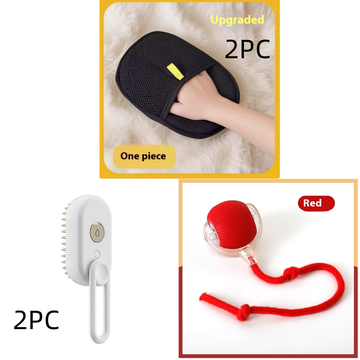 Soft silicone bristles on 3-in-1 electric steam pet grooming brush