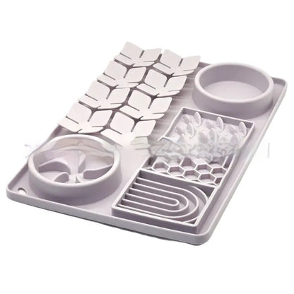 Stone lilac gray LickLux Pro slow feeder mat – dishwasher safe pet lick mat