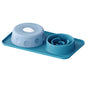 Two-tone blue and green SlowSip silicone lick bowl 2-in-1 Generation 3 for large dogs — dual function feeder

